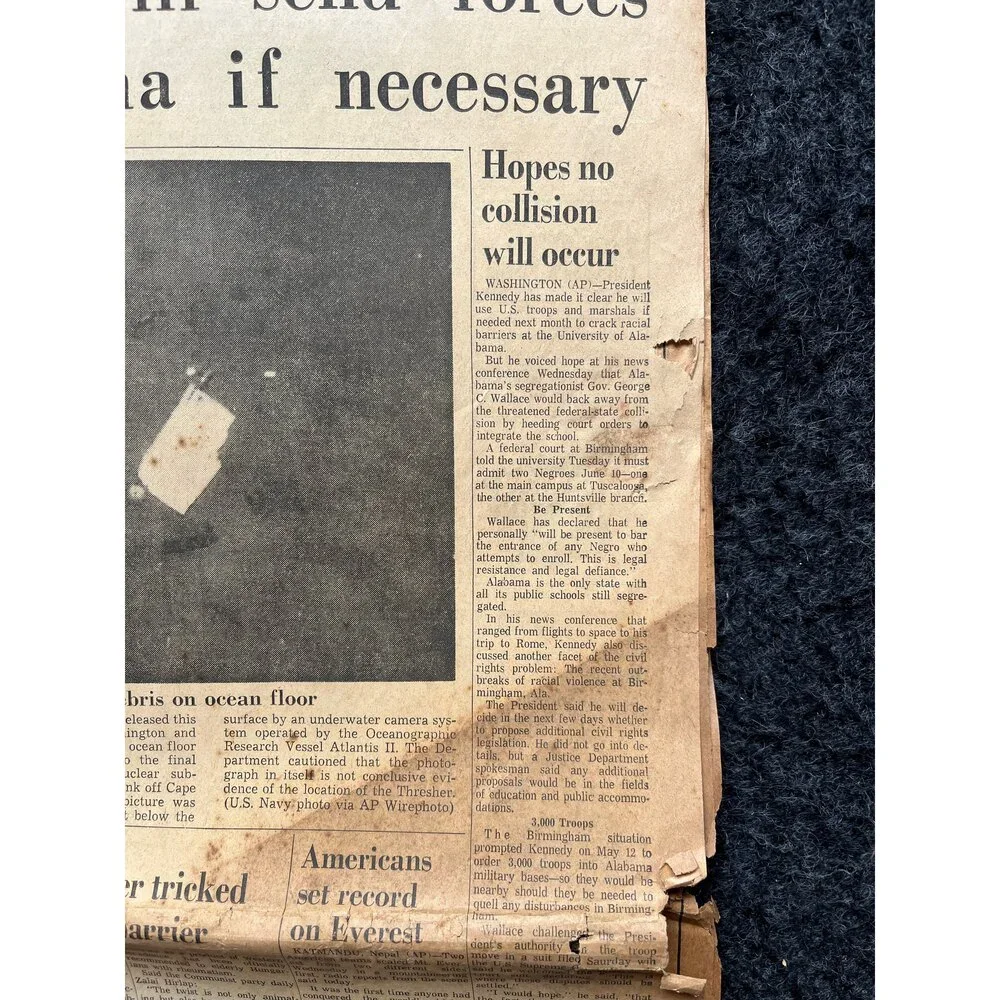 1963 JFK Send Troops to Alabama Birmingham Riots and Bus Marches, US History, C
